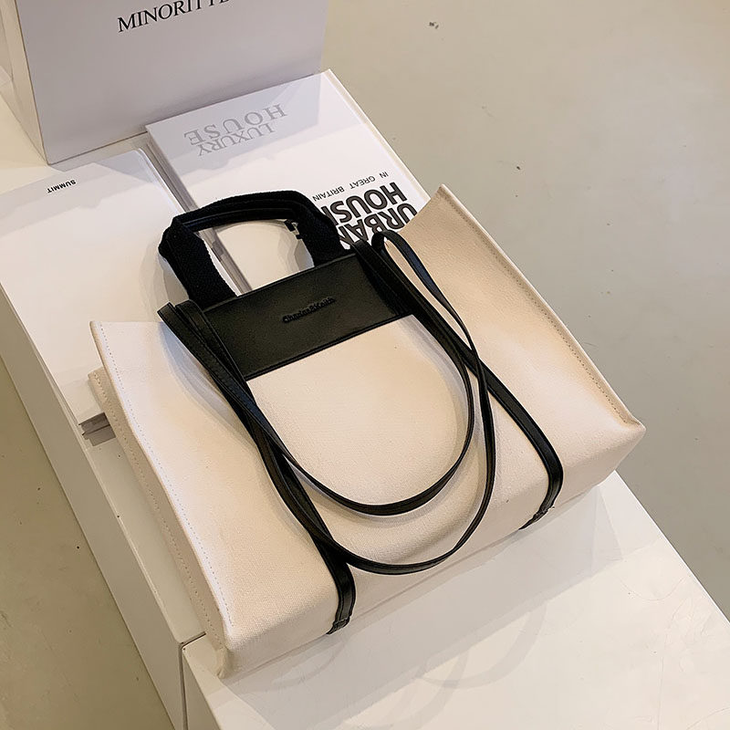 帆布包女2022年新款布袋子手提袋时尚外出大容量托特大学生上课包,箱包皮具/热销女包/男包,时尚帆布包,淘宝优惠券,粉丝福利购,淘宝优惠卷