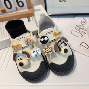 儿童幼儿园室内鞋男孩入园春秋四季白色布鞋男宝防滑男童小白鞋潮