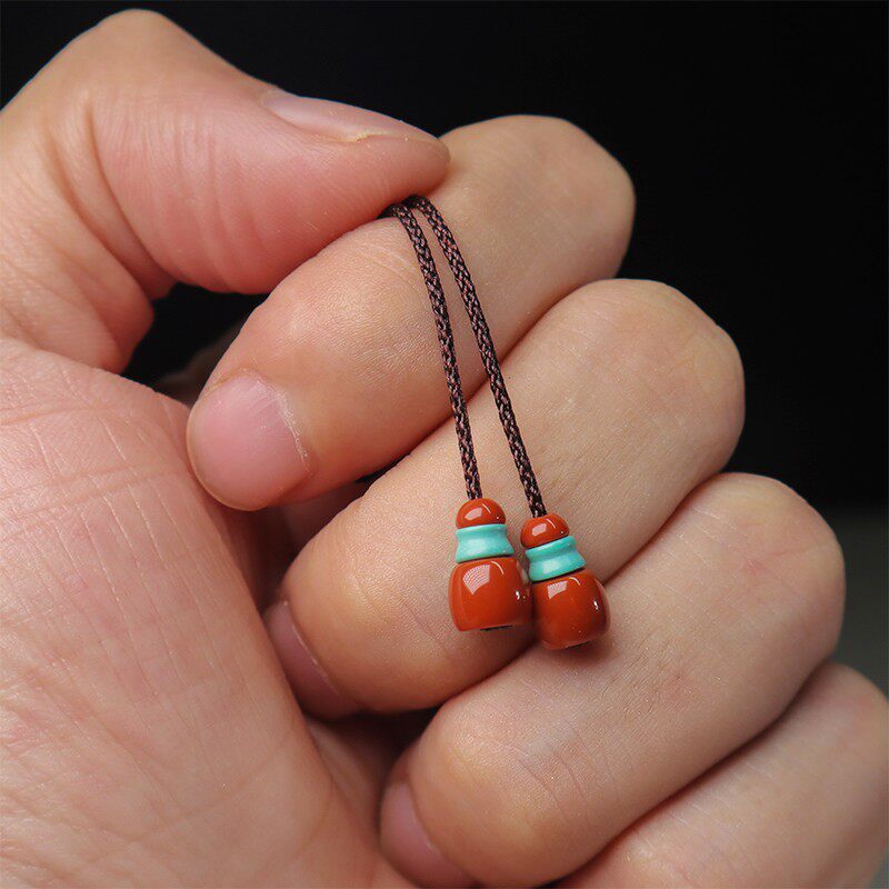 新品文玩南红绿松石背云弟子珠收尾白玉星月菩提佛珠手串配饰配件