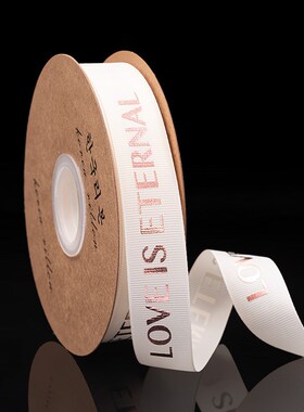 2.5cm烫金织带花店花艺tdiy材料鲜花包装涤纶英文字母包花丝带