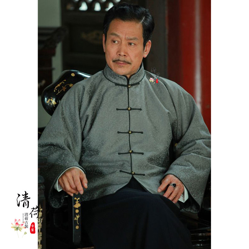 影视古装经典民国中式唐装长衫长袍马褂老爷n装掌柜装商人服演出