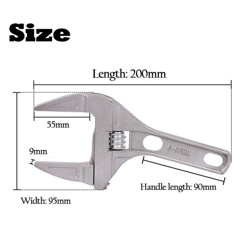 Adjustable Spanner Large Mouth Universal Key Nut Wrench Pip