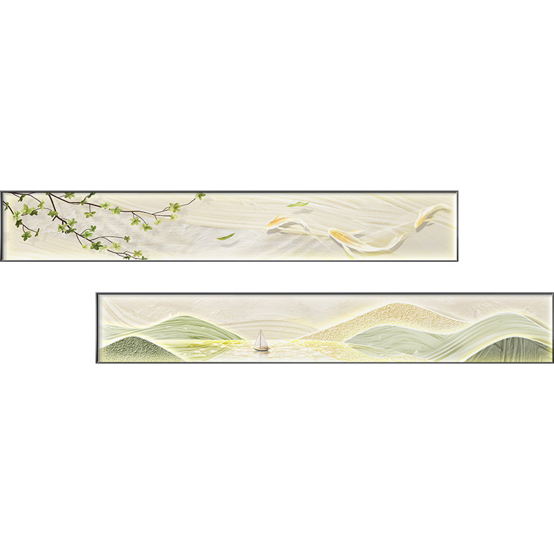 现货背有靠c山图客厅装饰画山水画奶油风2023新款挂画沙发背景墙