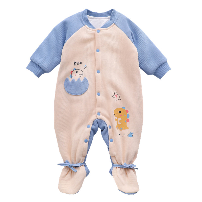新生婴儿衣服秋冬季棉服冬款外y出包脚抱衣套装加厚兔宝宝连体冬