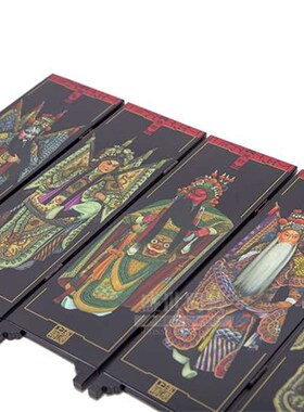 中国特色漆器小屏风五虎上将外事会议礼品桌面装饰摆件