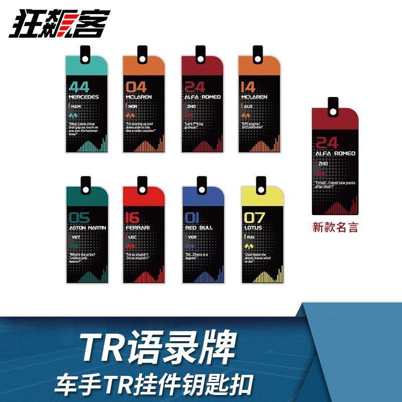 F1周边车手TR语录金属铭牌钥匙扣周冠宇汉密尔顿勒克X莱尔维斯塔