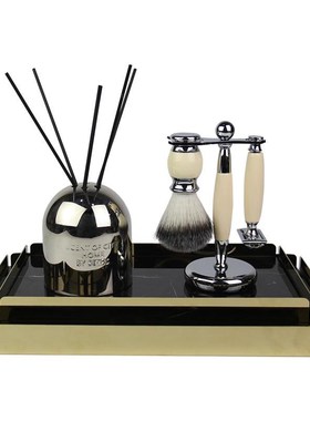 新品样板房卫生间洗手台浴室柜化妆品卫浴用品收纳托盘成品花艺摆