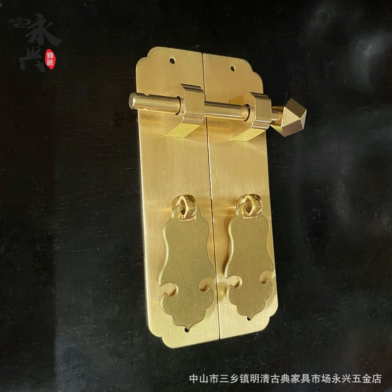 仿古纯铜门条拉手古典衣柜橱柜鞋柜门方形把手红木家X具铜配件拉