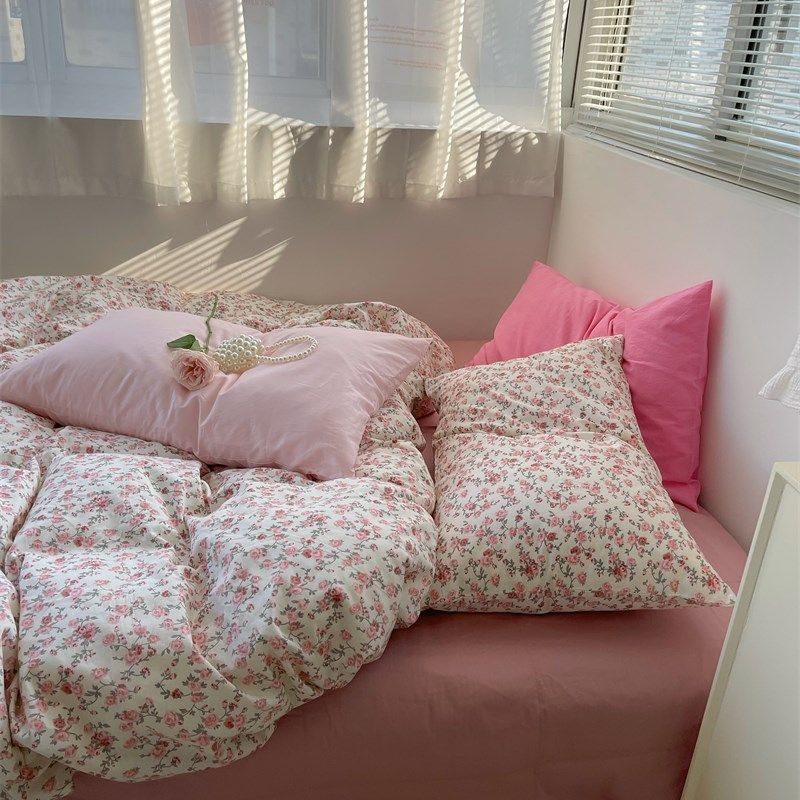 梨梦 超级甜妹!小清新碎花四件套全棉床单被套学生床上用品,床上用品,床品套件/四件套/多件套,淘宝优惠券,粉丝福利购,淘宝优惠卷