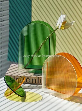 热销Rainbow Color Acrylic Vases Floral Container Decorative