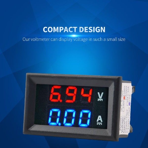 推荐1pcs Professional 100V 10A Voltmeter Ammeter Blue+ Red