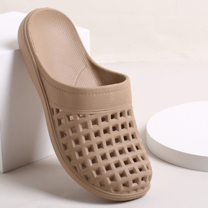 包头拖鞋女家居家用浴室室内防滑夏天洗澡塑料洞洞凉拖鞋男踩新款