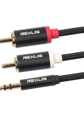 REXUS 1.8m 3.5mm Stereo Audio Cable Jack Male to 2 RCA Male