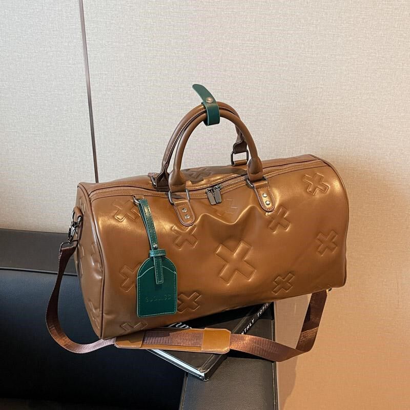 手提短途出差旅行包大容量轻便外出行李包防水pu皮健身收纳旅游包