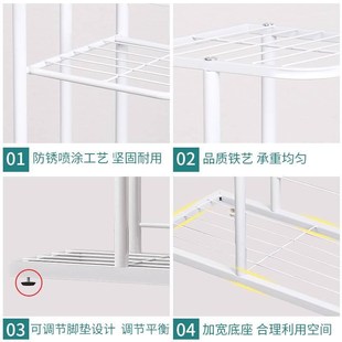 室内家用阳台置物E架多层铁艺绿萝植物摆放花盆 花架子客厅落地式