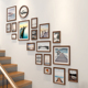 .楼梯照片墙装 走廊墙壁上免打孔相框墙北欧墙面挂墙创意组 饰欧式