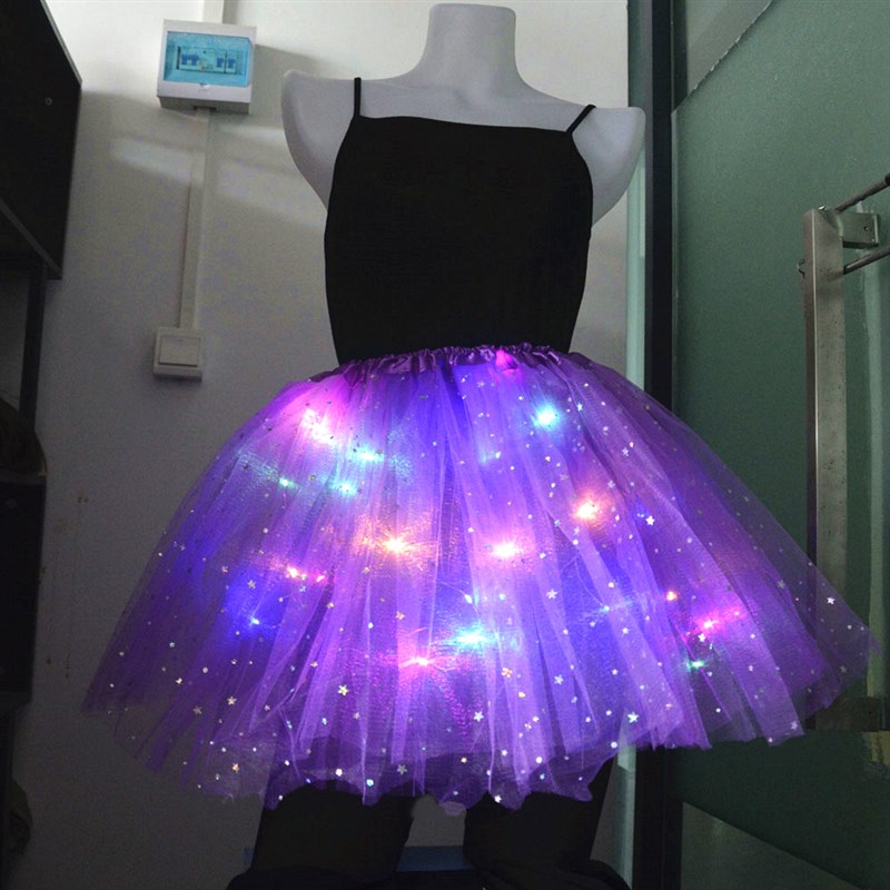 推荐Halloween Rok LED Wanita  Bintang Kupu-kupu Lampu Neon T