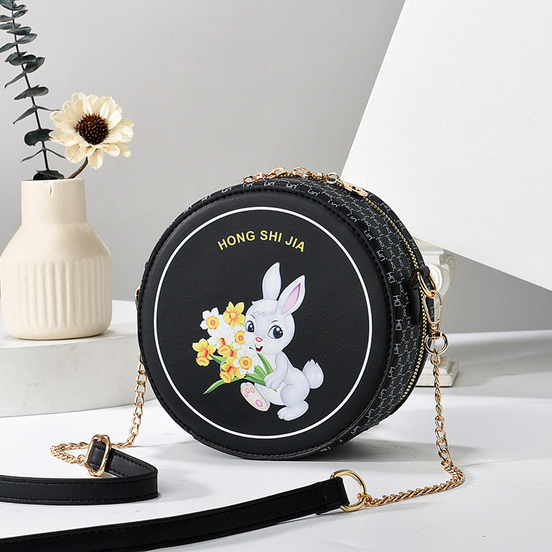 女包儿童小圆包小包包女中童少女学生可爱斜挎包2024新款链条包