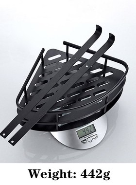 Wall Mounted Bathroom Black Trangle Shelves Aluminum Basket