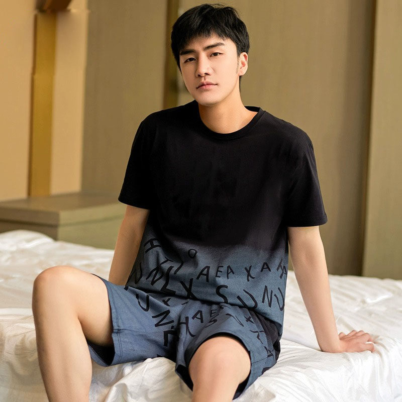 睡衣男款莫代尔夏季薄款2023新款凉感短袖短裤大码男士家居服套装
