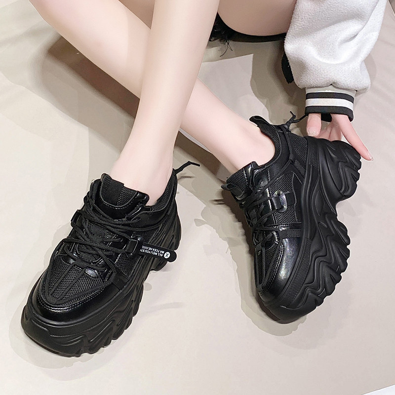 白色老爹鞋女2023秋新款百搭厚底松糕鞋8cm增高小个子高跟运动鞋,女鞋,老爹鞋,淘宝优惠券,粉丝福利购,淘宝优惠卷