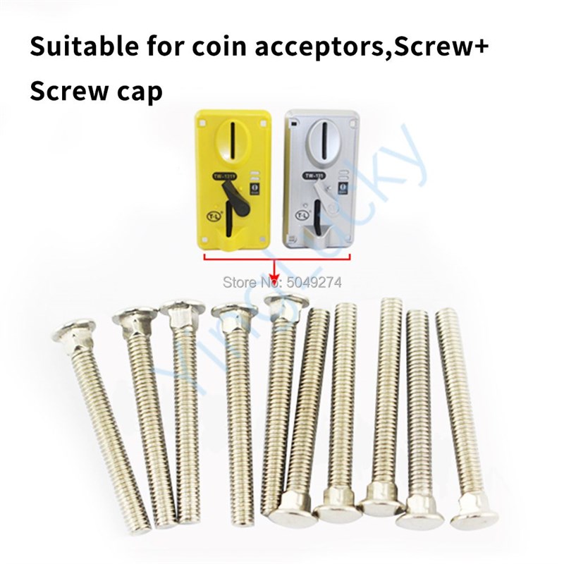 新品100PCS/Lot 35*4mm coin acceptor screw+nut fixing screw m