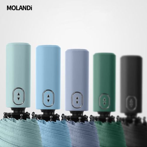 全自动雨伞防反弹京纯素色折叠伞东商务伞营雨伞女双人三折加固墨