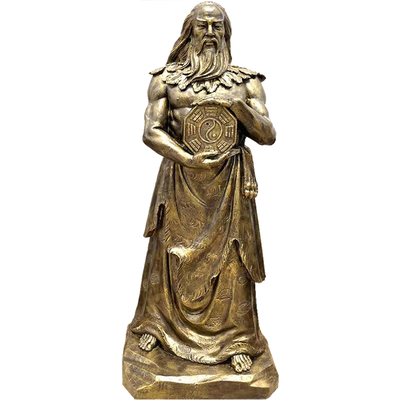 伏羲玻璃钢雕塑三皇五帝仿铜人物雕像太昊伏羲氏神话传说铜像定制