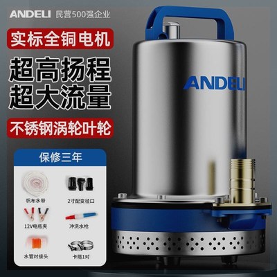 安德利直流潜水泵小型12v抽水水泵4860v农用灌溉电瓶车电动抽水机