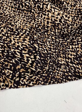 D380夏季啡色小碎花印花雪纺布头 柔软透气垂坠连衣裙上衣diy面料