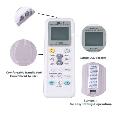 niversal 1000 in 1 K-1028E LCD Low Power Consumption Air Con