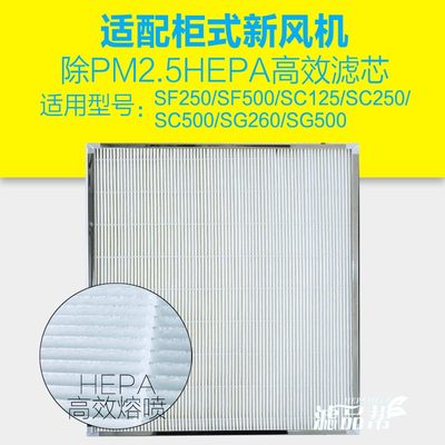 适配远大新风机SF250 500 SC125 250 500高效滤芯新风系Z统过滤网