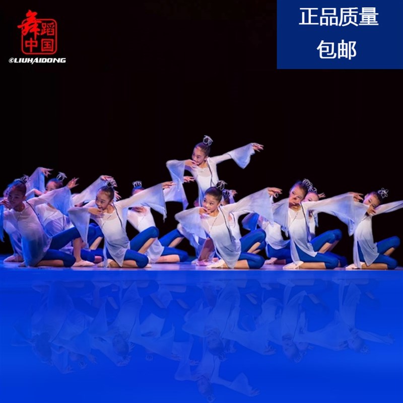 小荷风采青莲儿童舞蹈演出服女童民族秧歌渐变色古典练功表演服装