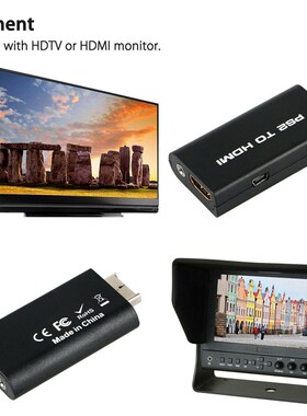 2Pcs PS2 to HDMI o Video Cable Converter Adapter with 3.5mm