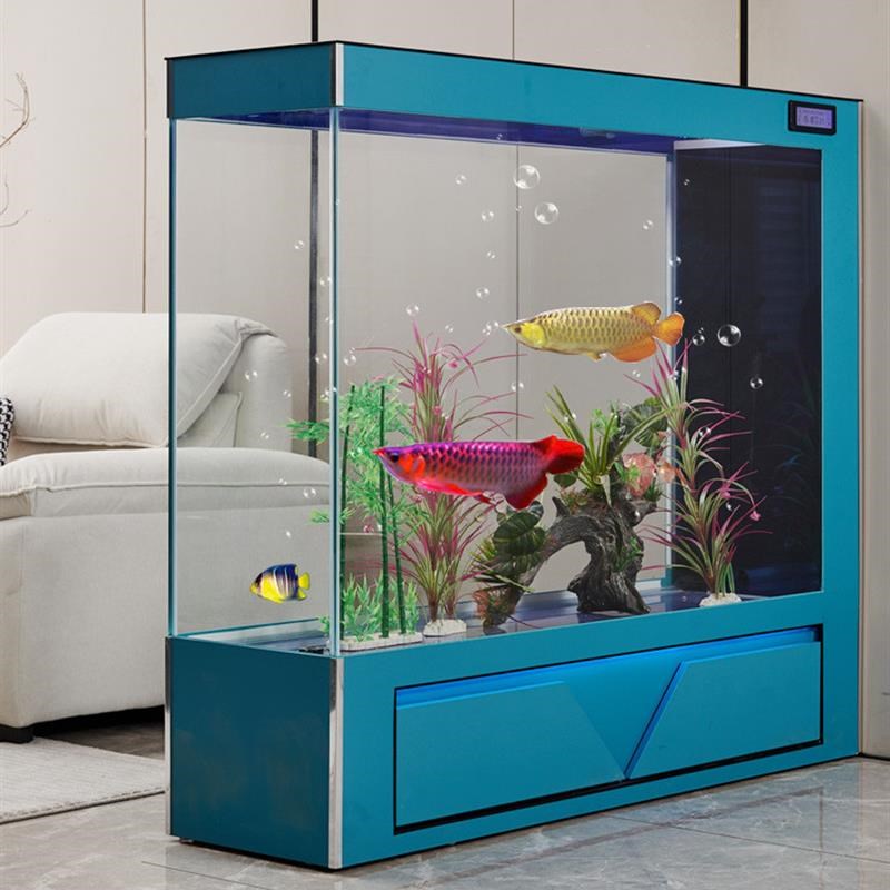 超白玻璃鱼缸客厅隔断屏风生态水族箱懒人免换水中大型落地自厂家