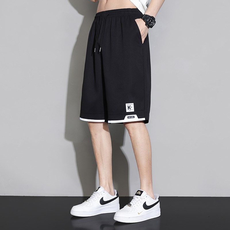 冰丝短裤男士夏季薄款外穿宽松休闲装速干六分裤男生运动五分裤子