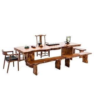 推荐实木茶桌椅组合简约现代整板茶台新中式茶几原木大板办公室泡