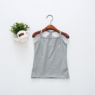 纯棉儿童女童吊带背心Y字工字后背打底男童修身不起球