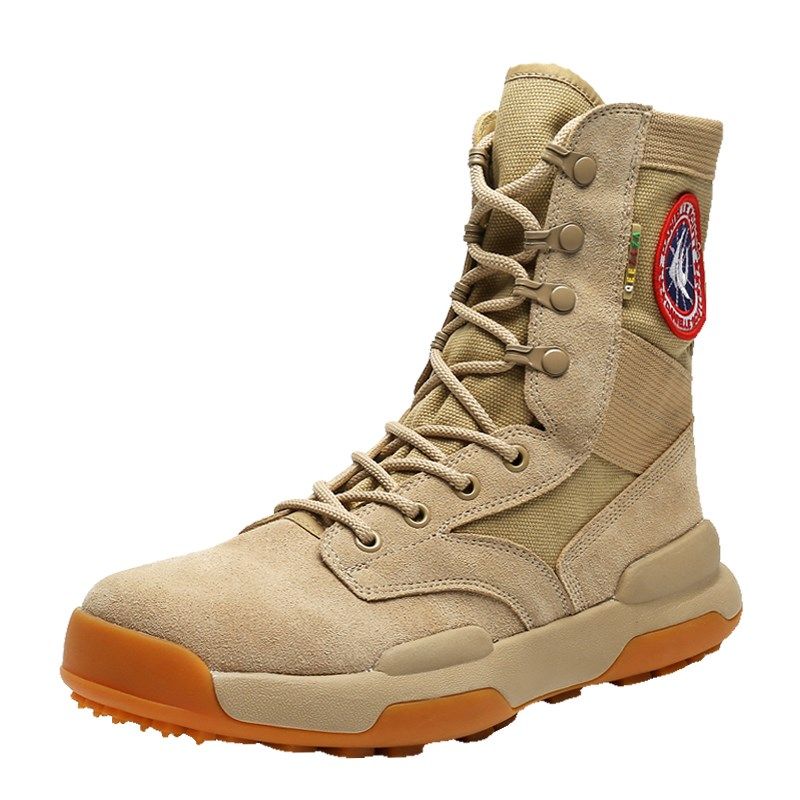 马丁靴男款2024新款高级感作战靴高帮工装靴子秋季户外厚底沙漠靴