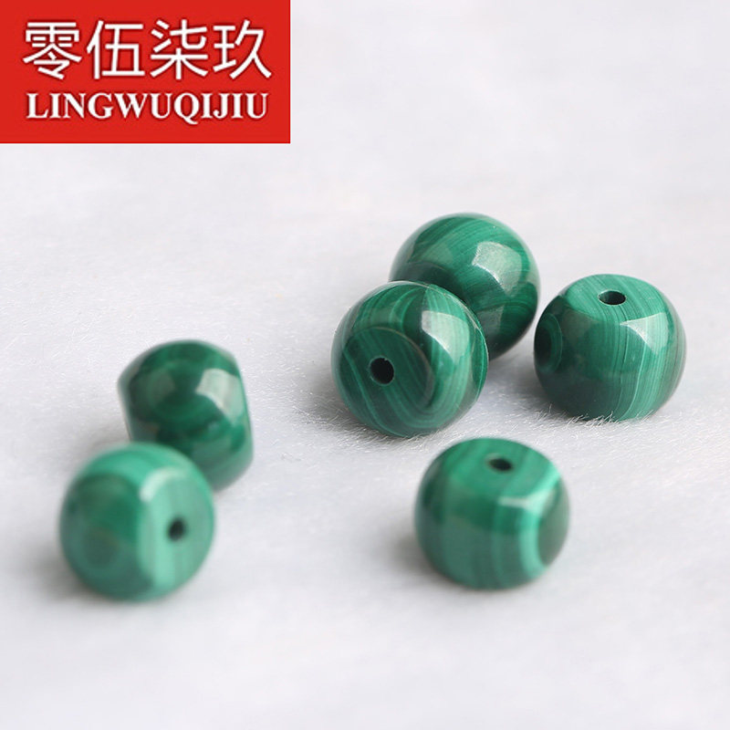 现货速发天然孔雀石老型鼓珠散珠子单珠桶珠隔珠配珠对珠手串手链