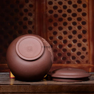 万紫堂宜兴紫砂茶叶罐存茶罐原矿醒茶罐紫玉金砂