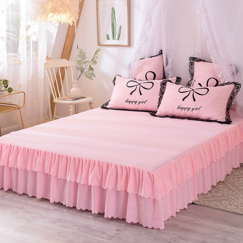 网红款粉色少女心公主风全棉床裙四件套可爱床单被套床上用品,床上用品,床品套件/四件套/多件套,淘宝优惠券,粉丝福利购,淘宝优惠卷