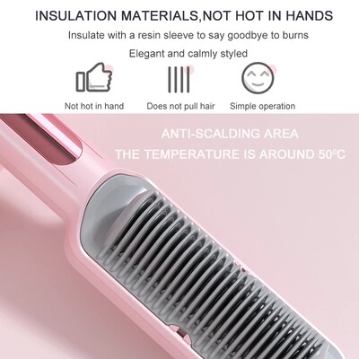 Hair Curaer Heated Erectlic Smart Brush HaiSr Strlighten