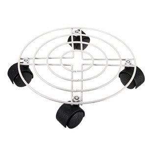 Garden Metal Stand 25/30/35/40cm Plant Pot Tray 4 Wheels Pla