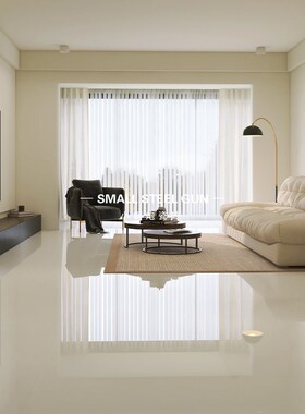 法式奶油白色800x800微水泥客厅瓷砖 亮光哑光柔光通体超白胚地砖