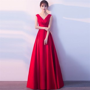 新品 黑色年會晚禮服女氣質(zhì)宴會A演出服聲樂藝考合唱團禮服長裙主