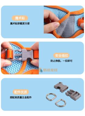 吉娃娃专用狗狗牵引绳夏天小型犬狗绳溜狗狗工字型胸背一体小体犬