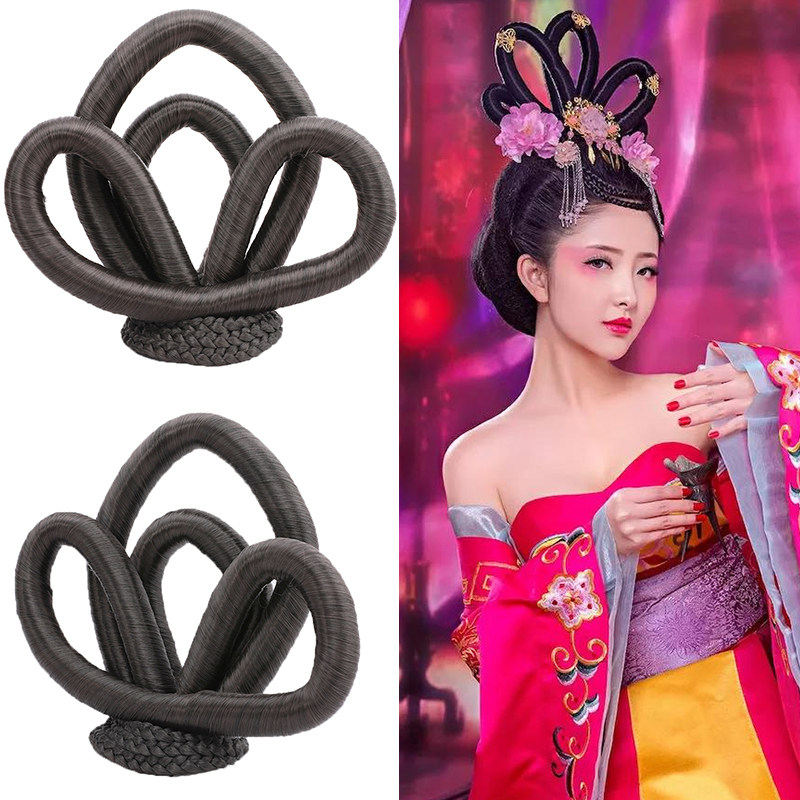 速发古装表演仙女飞天嫦娥发髻假发棒发冠头饰唐朝贵妃敦煌古典舞