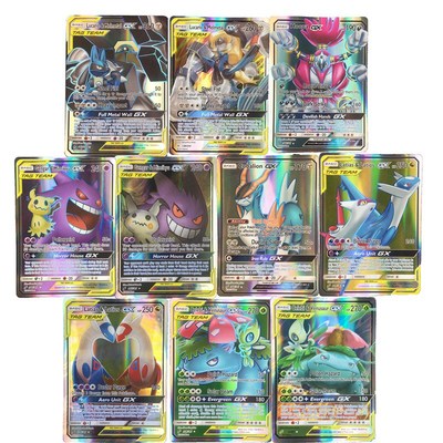 60-200pcs New Pokemon cards Tag Team GX EX MEGA Cards Pokemo