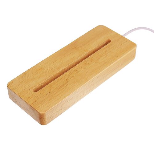 Wood Color Base White/Warm Light Remote Control Wooden LED L